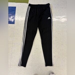 Adidas Black Joggers with White Stripes